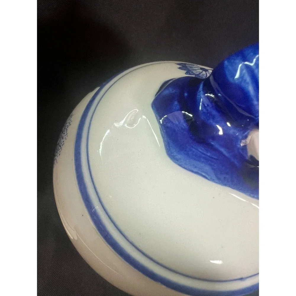 Vintage Blue Onion Style Tea &‎ Coffee Canisters Ceramic Jars Arnart Japan READ